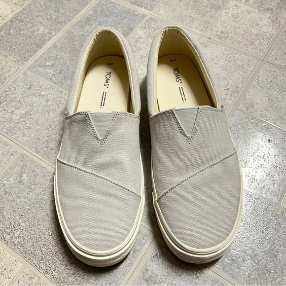 New Toms Alparagata Fenix Gray Canvas Slip On Sneakers - Picture 8 of 8
